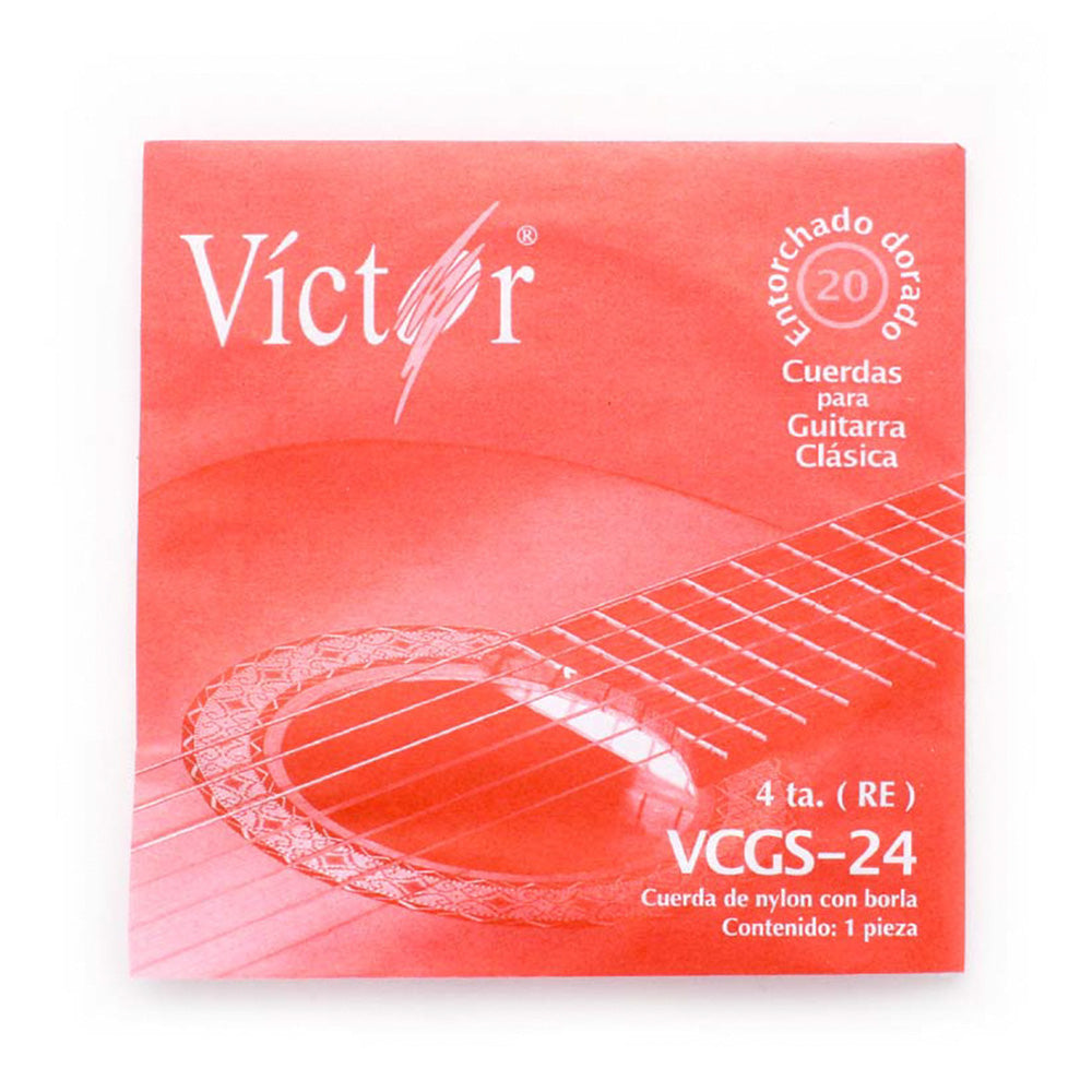 [PMG11905] Victor - Cuerda Para Guitarra Clasica, 4A., Entorchado Tumbaga Dorado Con Borla Mod.VCGS-24-6