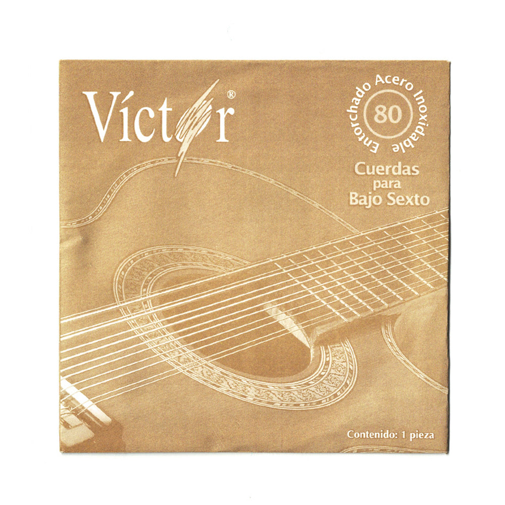Victor - Cuerda Para Bajo Quinto Y Sexto 1A., Entorchado Acero Inoxidable Mod.VCBS-023-6