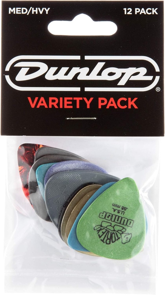 [IMP0327] Dunlop - 12 Plumillas Variety Pack, Calibre: Medium/Heavy Mod.PVP102