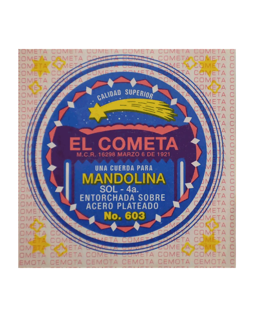 El Cometa - Cuerda Para Mandolina, 4A., Entorchado Cobre Plata Sobre Acero Estañado Mod.COMA-603-6